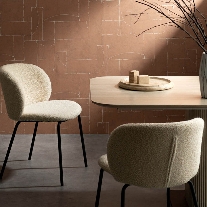 ダイニングチェア座面高46cm2脚セットKerinブークレ生地SignatureStudio