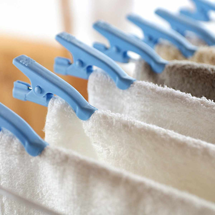 タオルハンガー折りたたみ式物干しバネ付きクリップ20枚掛け