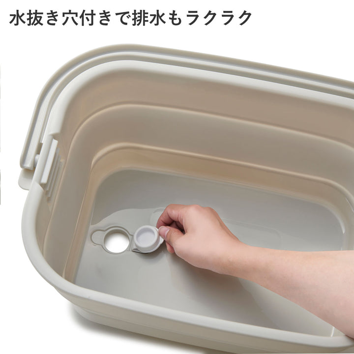 バケツ折りたためるつけ置き洗いバケツ16L洗濯板蓋つき角型