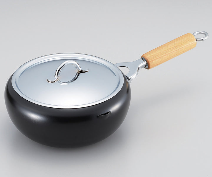 天ぷら鍋片手20cm蓋付きIH対応日本製イエローライン