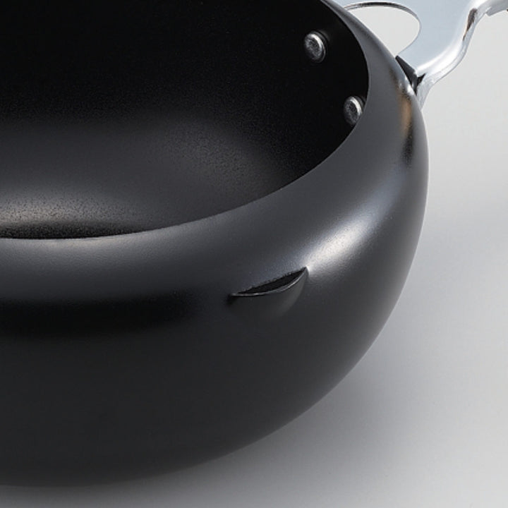 天ぷら鍋片手20cm蓋付きIH対応日本製イエローライン