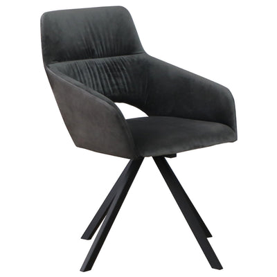 ダイニングチェア 座面高45cm 回転 DAVIS ベルベット調生地