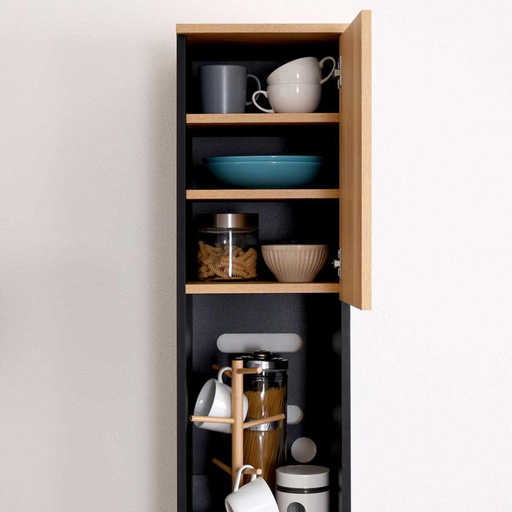 ゴミ箱上ラック幅29.5cm木目調スリム2口コンセント付き可動棚