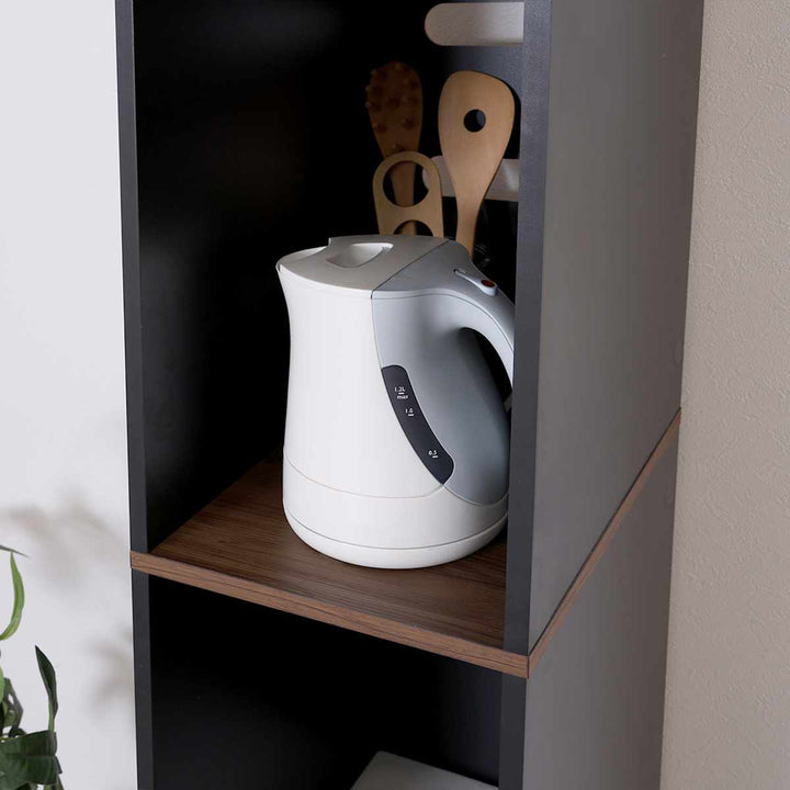 ゴミ箱上ラック幅29.5cm木目調スリム2口コンセント付き可動棚