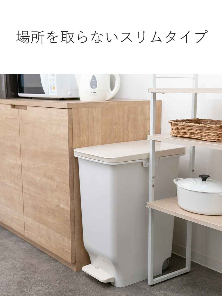 ゴミ箱60Lふた付きセパ抗菌分別スリムペダルペール