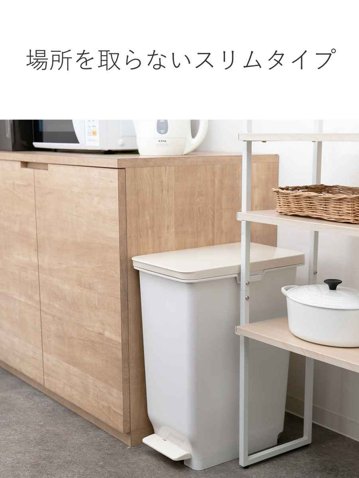 ゴミ箱47Lふた付きセパ抗菌分別スリムペダルペール