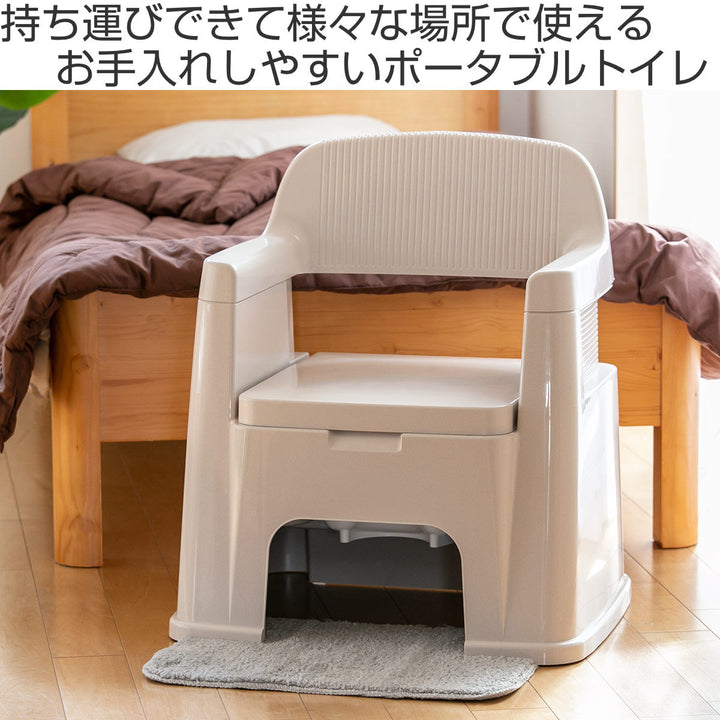 ポータブルトイレ背もたれ型バケツ付き介護