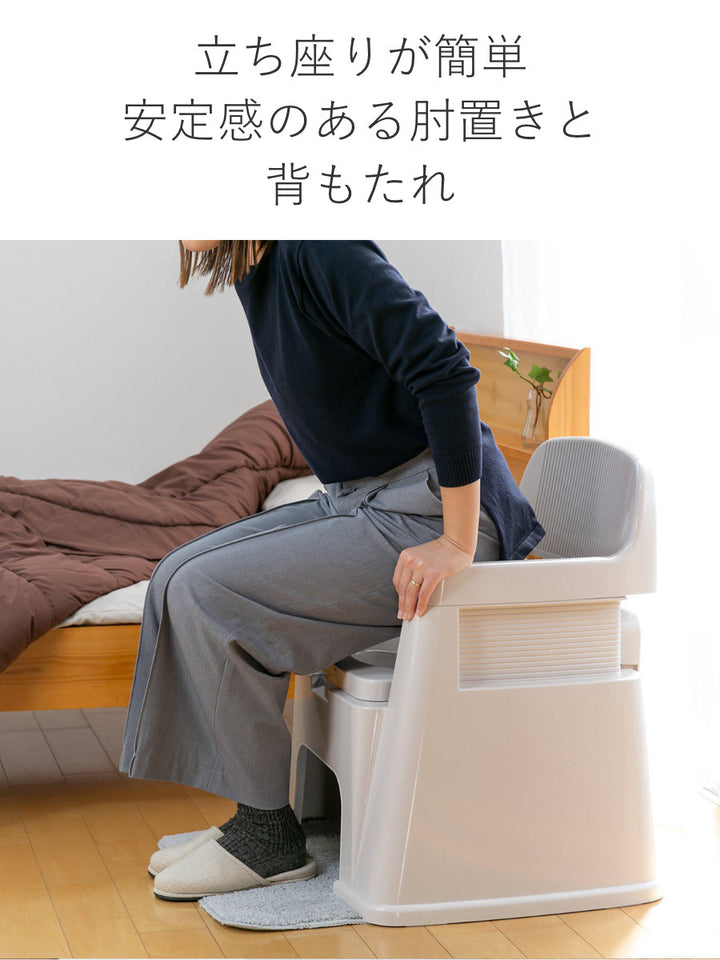 ポータブルトイレ背もたれ型バケツ付き介護