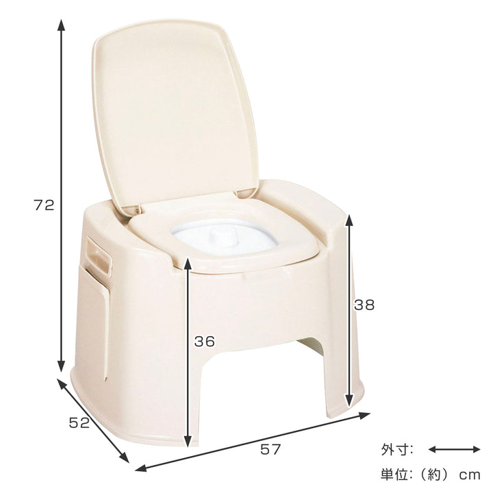 ポータブルトイレデラックス型バケツ付き介護