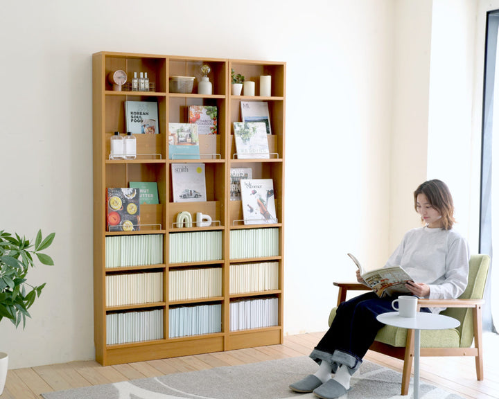 本棚幅81cm1cmピッチディスプレイラックスリム薄型オープン棚