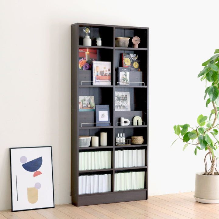 本棚幅81cm1cmピッチディスプレイラックスリム薄型オープン棚