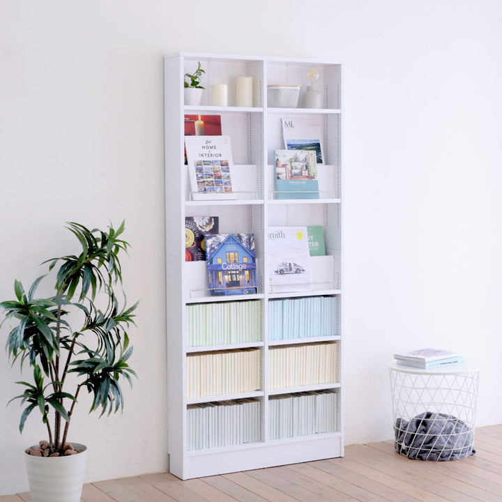 本棚幅81cm1cmピッチディスプレイラックスリム薄型オープン棚