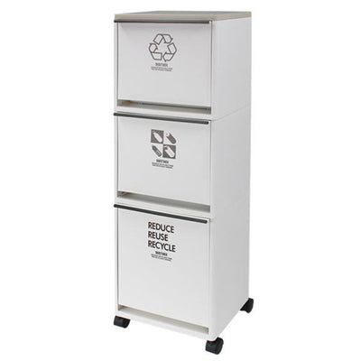 ゴミ箱 43L 3段 資源ゴミ 分別ワゴン ワイド