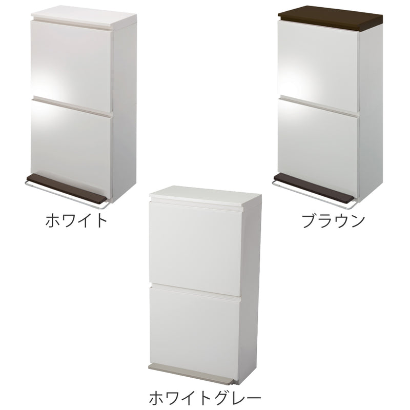 ゴミ箱 40L 2段 薄型 ワイド ベーシックカラー