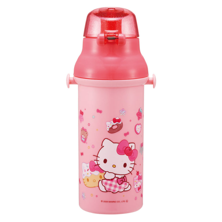 水筒480ml直飲プラワンタッチボトルキティファンシー