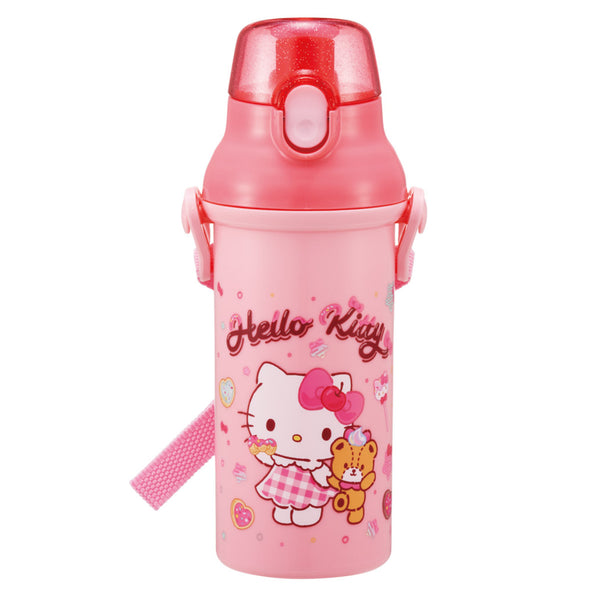 水筒480ml直飲プラワンタッチボトルキティファンシー
