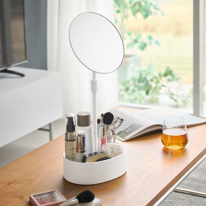 山崎実業tower高さと角度が調節できる収納付きスタンドミラータワー