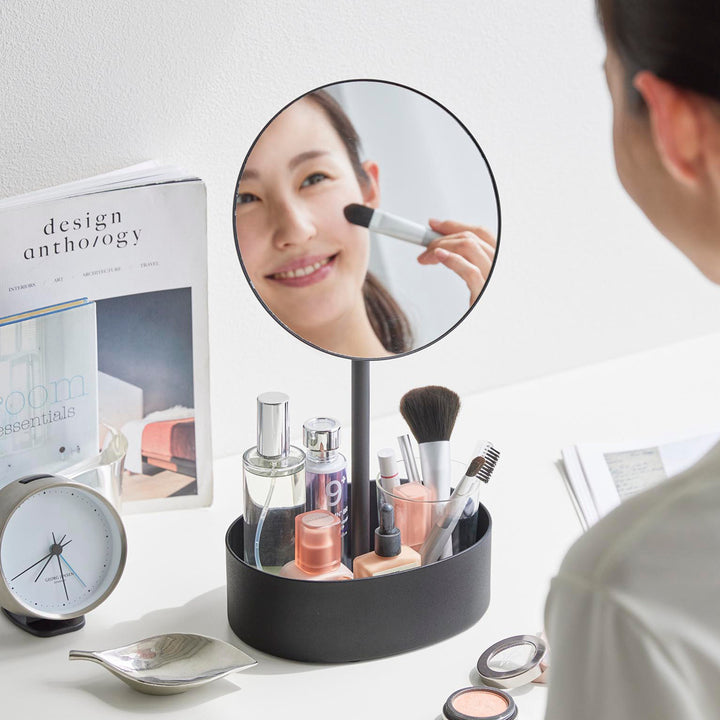 山崎実業tower高さと角度が調節できる収納付きスタンドミラータワー