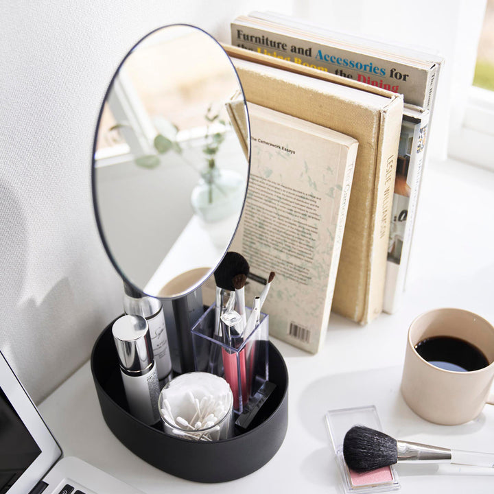 山崎実業tower高さと角度が調節できる収納付きスタンドミラータワー