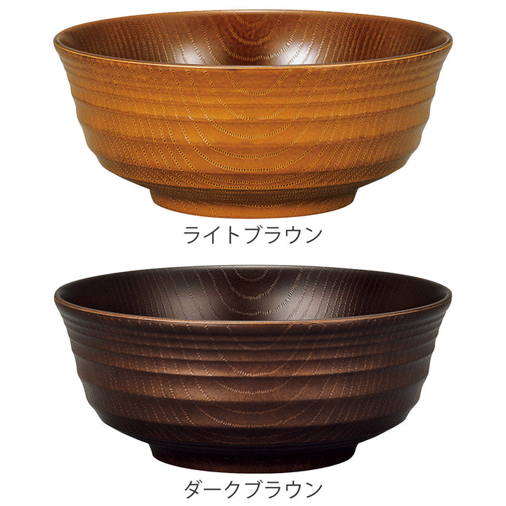 麺鉢レンジ千段欅杢目麺鉢