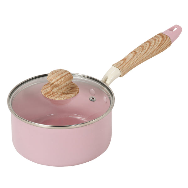 片手鍋16cmIH対応ガラス蓋付きセラミックハルミック