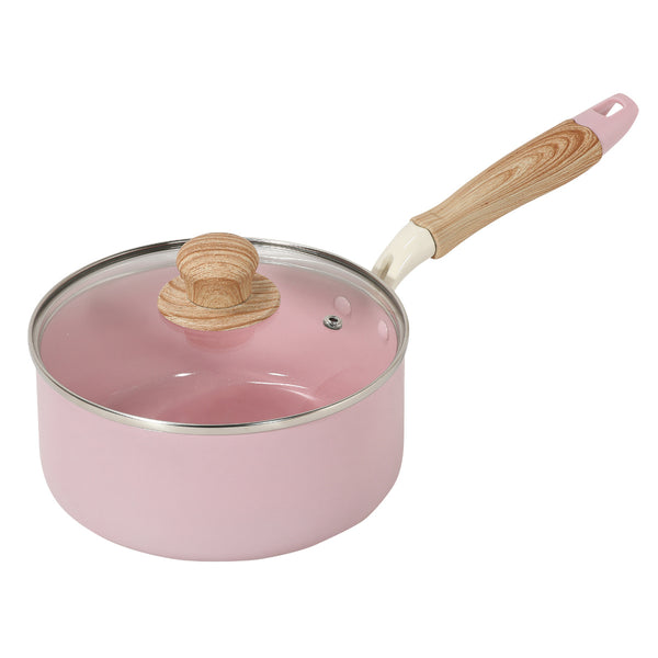 片手鍋18cmIH対応ガラス蓋付きセラミックハルミック