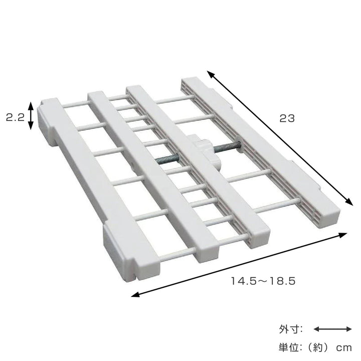 つっぱり棚突ぱりすき間棚ワイド中取付幅：14.5～18.5cm