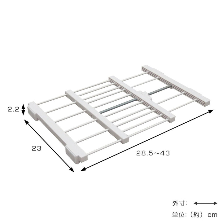 つっぱり棚突っ張りすき間棚ワイド特大取付幅28.5～43cmホワイト
