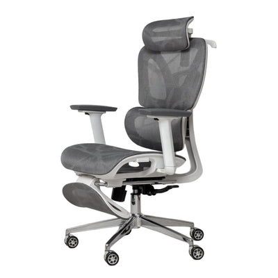 オフィスチェア 座面高47～54cm フットレスト付き メッシュ ハイバックチェア