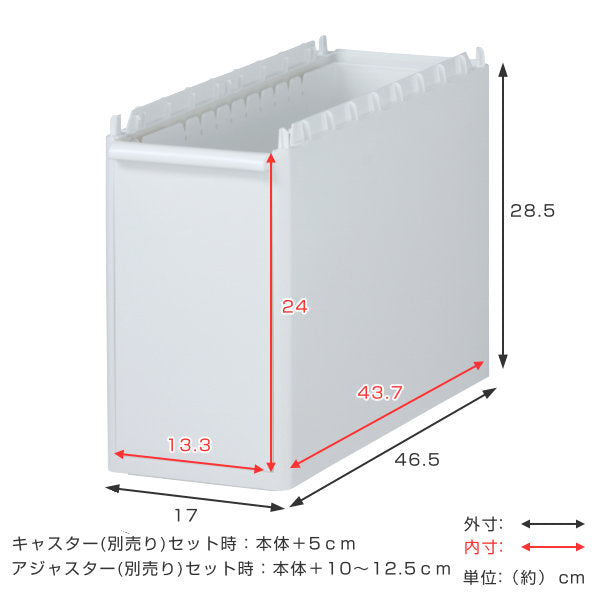 ストッカーユニットミドル分別高さ28.5cm幅17cmスリムストレージ用170BDM