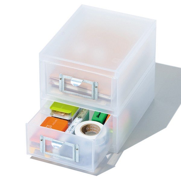 収納ボックス引き出しプラスチック2段MX-62A6サイズ浅型収納日本製