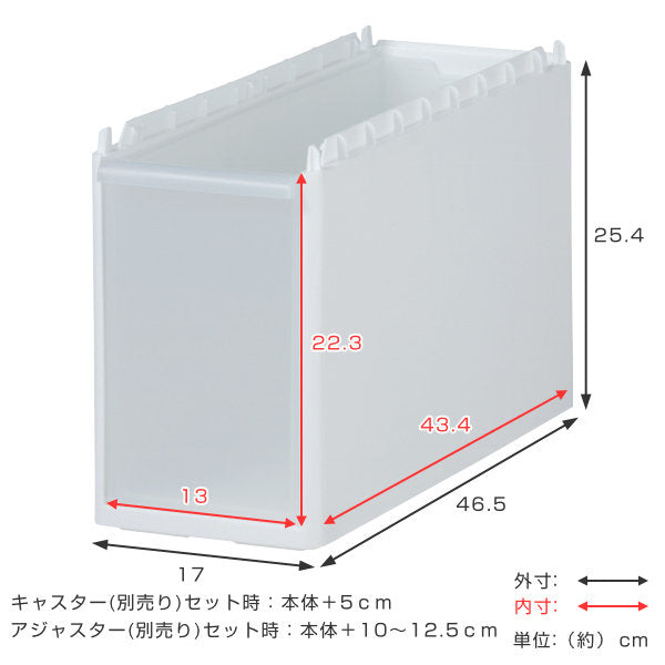 ストッカーユニット深型高さ25.4cm幅17cmスリムストレージ用170D