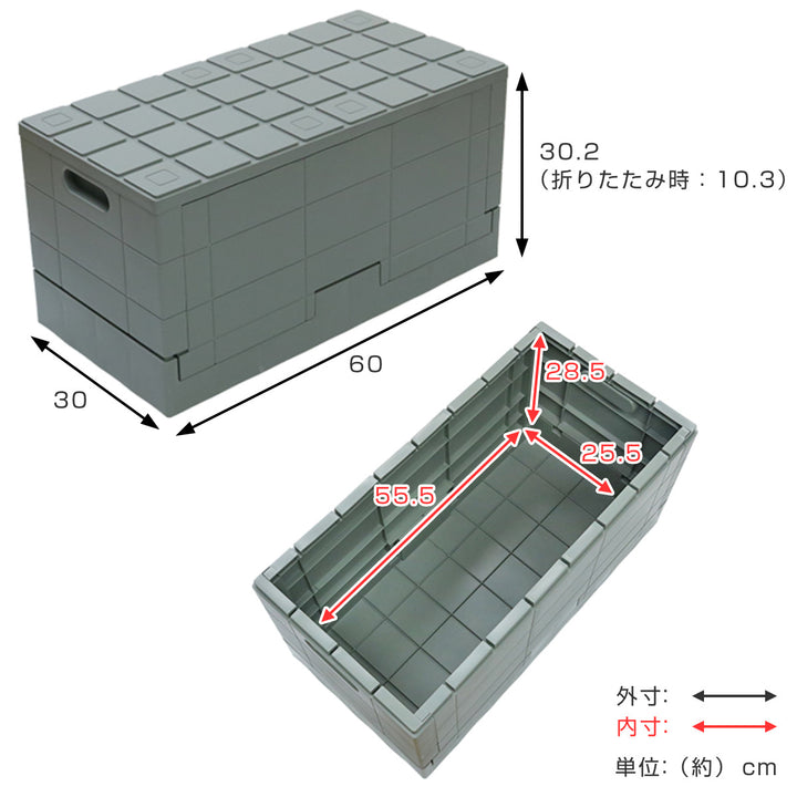 収納ボックス幅60×奥行30×高さ30.2cmグリッドコンテナースタンダードふた付き