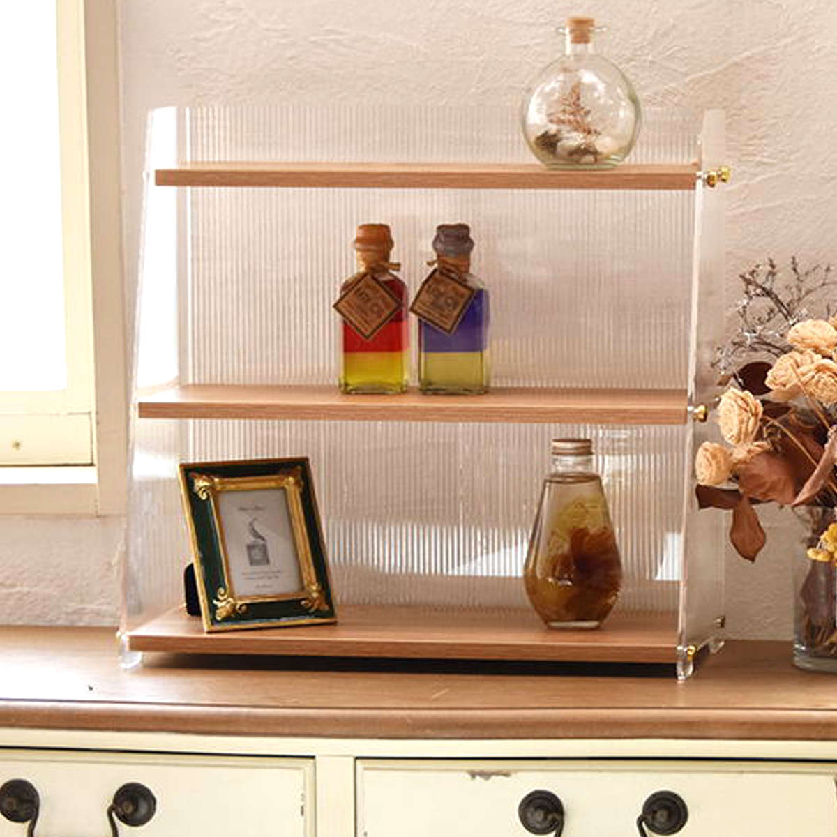 キッチンラック アクリル 三角 収納棚 3段 – ハウジー