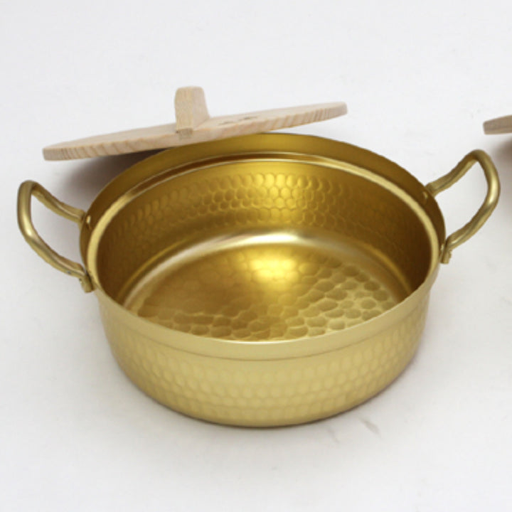 両手鍋18cm和の職人アルミ浅型鍋木蓋付