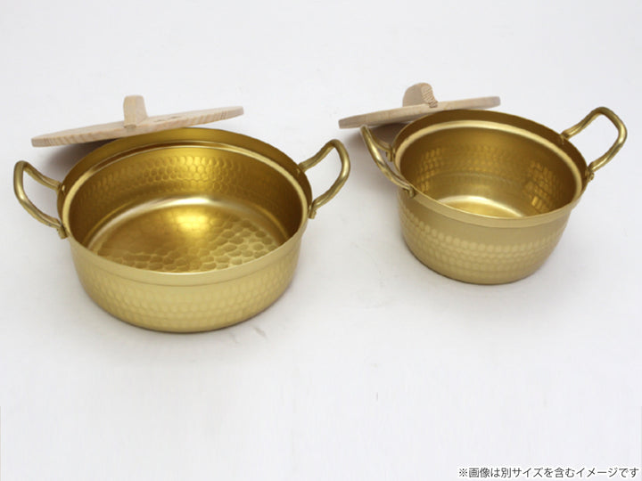 両手鍋18cm和の職人アルミ浅型鍋木蓋付