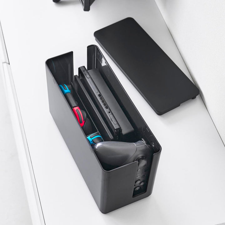 山崎実業smart蓋付き重ねられるゲーム機器収納ケーススマート