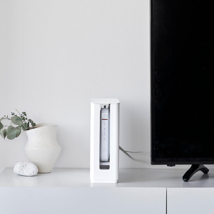 山崎実業smart蓋付き重ねられる仕切り付きスリムルーター収納ケーススマート