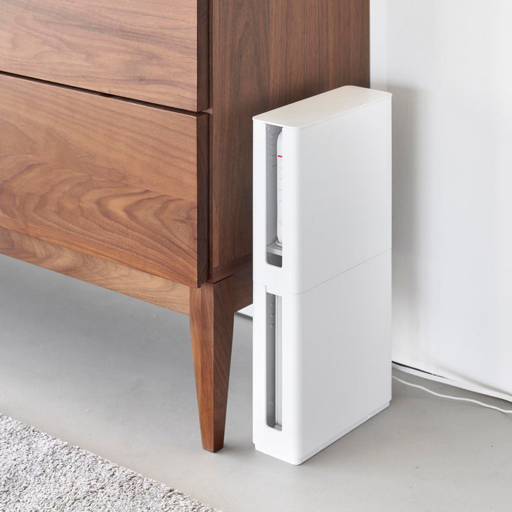 山崎実業smart蓋付き重ねられる仕切り付きスリムルーター収納ケーススマート