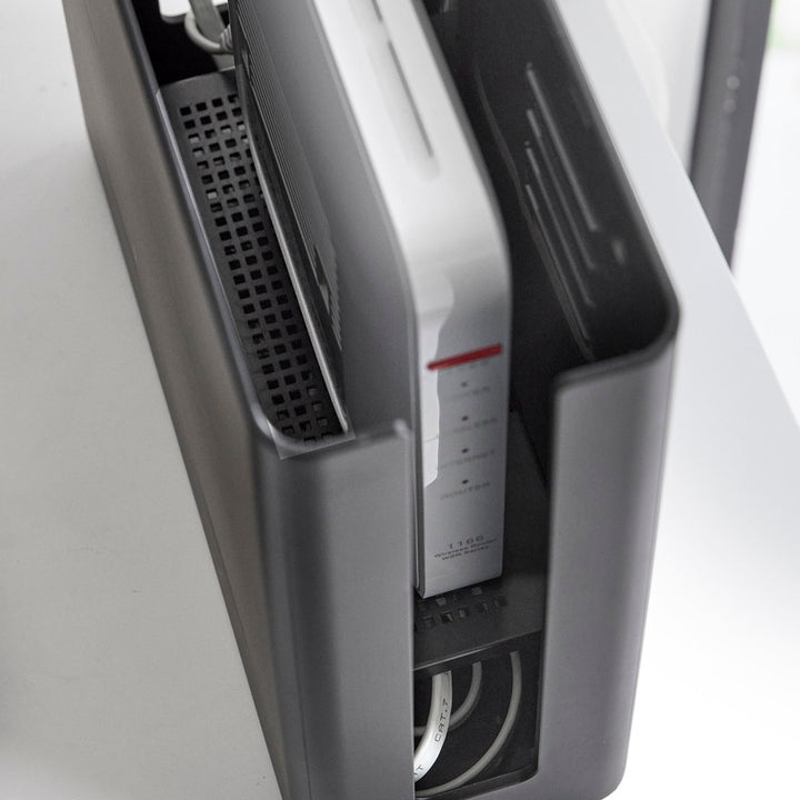 山崎実業smart蓋付き重ねられる仕切り付きスリムルーター収納ケーススマート