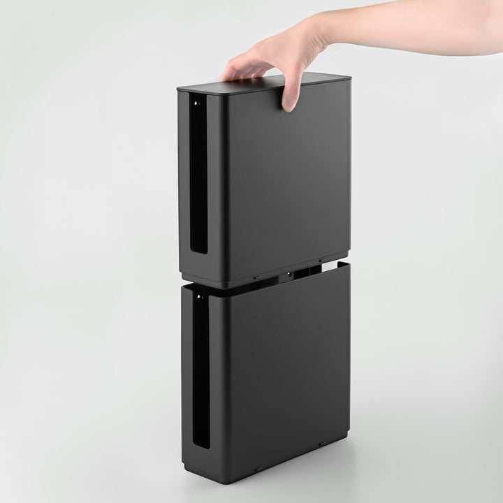 山崎実業smart蓋付き重ねられる仕切り付きスリムルーター収納ケーススマート