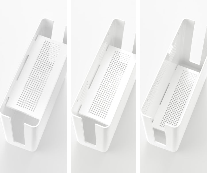 山崎実業smart蓋付き重ねられる仕切り付きスリムルーター収納ケーススマート