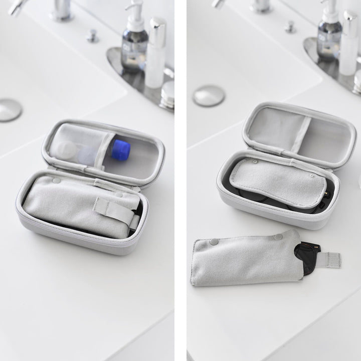 山崎実業towerメガネとコンタクトレンズ用品が収納できるメガネケースタワー