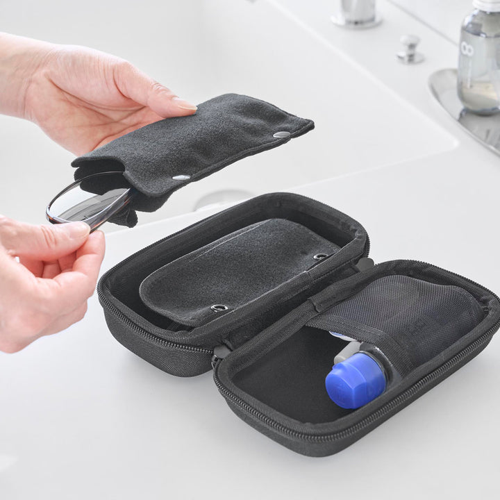 山崎実業towerメガネとコンタクトレンズ用品が収納できるメガネケースタワー