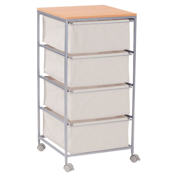 キャンバスチェスト幅43cm4段簡単組立