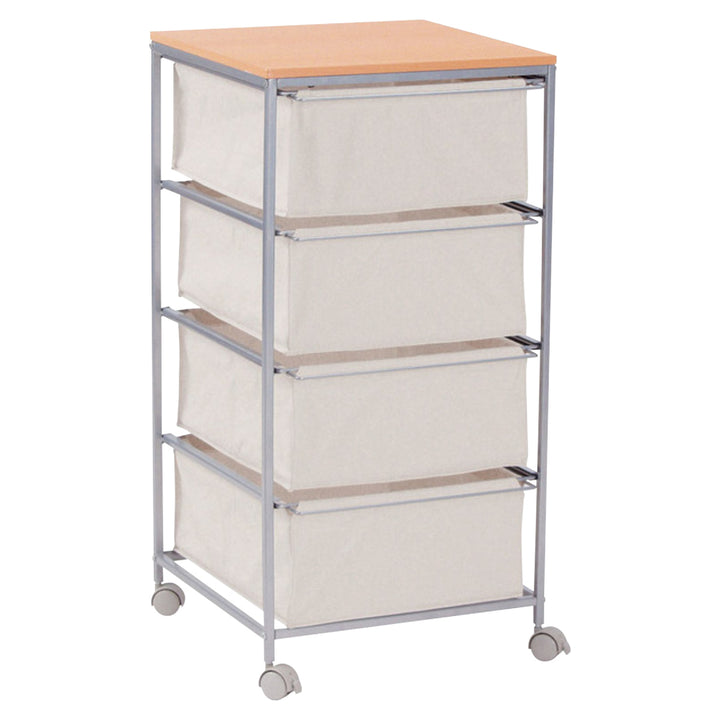 キャンバスチェスト幅43cm4段簡単組立