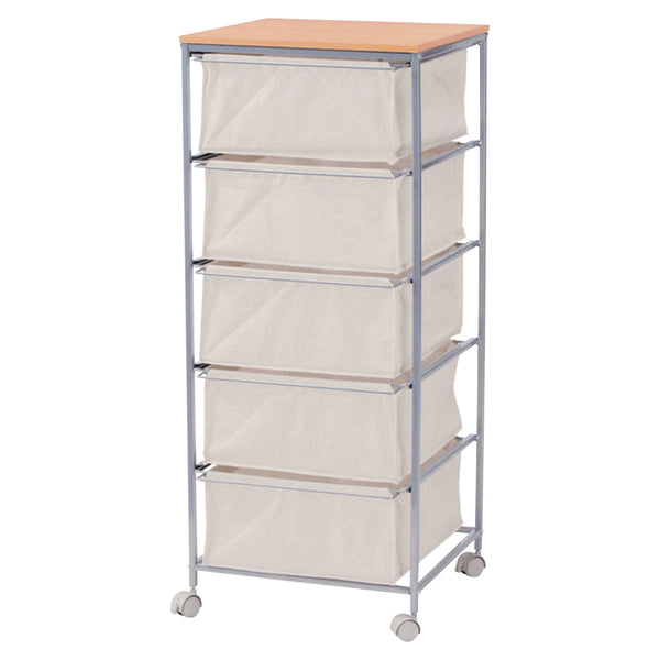 キャンバスチェスト幅43cm5段簡単組立