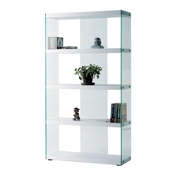 ディスプレイラック幅83cm4段ガラス木天板