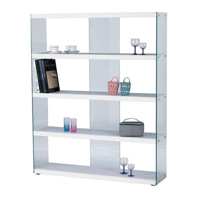 ディスプレイラック 幅122cm 4段 ガラス 木天板