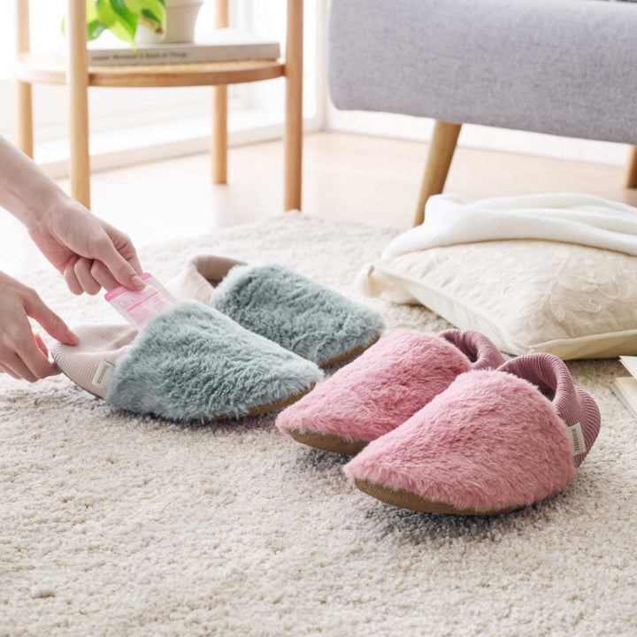 スリッパレンジですぐにホッカホカジェル湯たんぽhoccaポケット付きウォームスリッパ